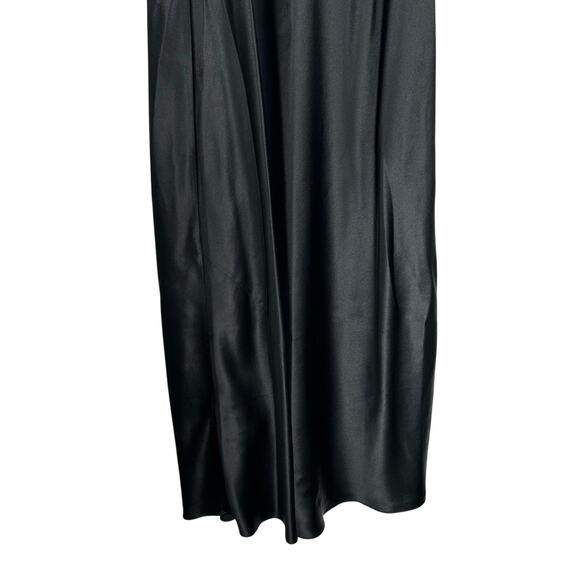 New Quince Women’s XS Washable Silk Midi Slip Dress Rich Black Satin Retro 4469 - Picture 9 of 12